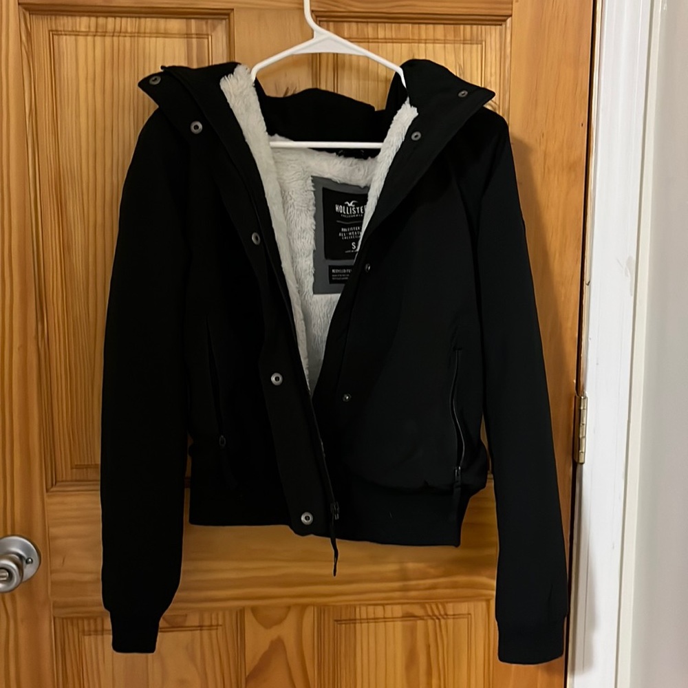Hollister Womens Winter Lined Black Jacket